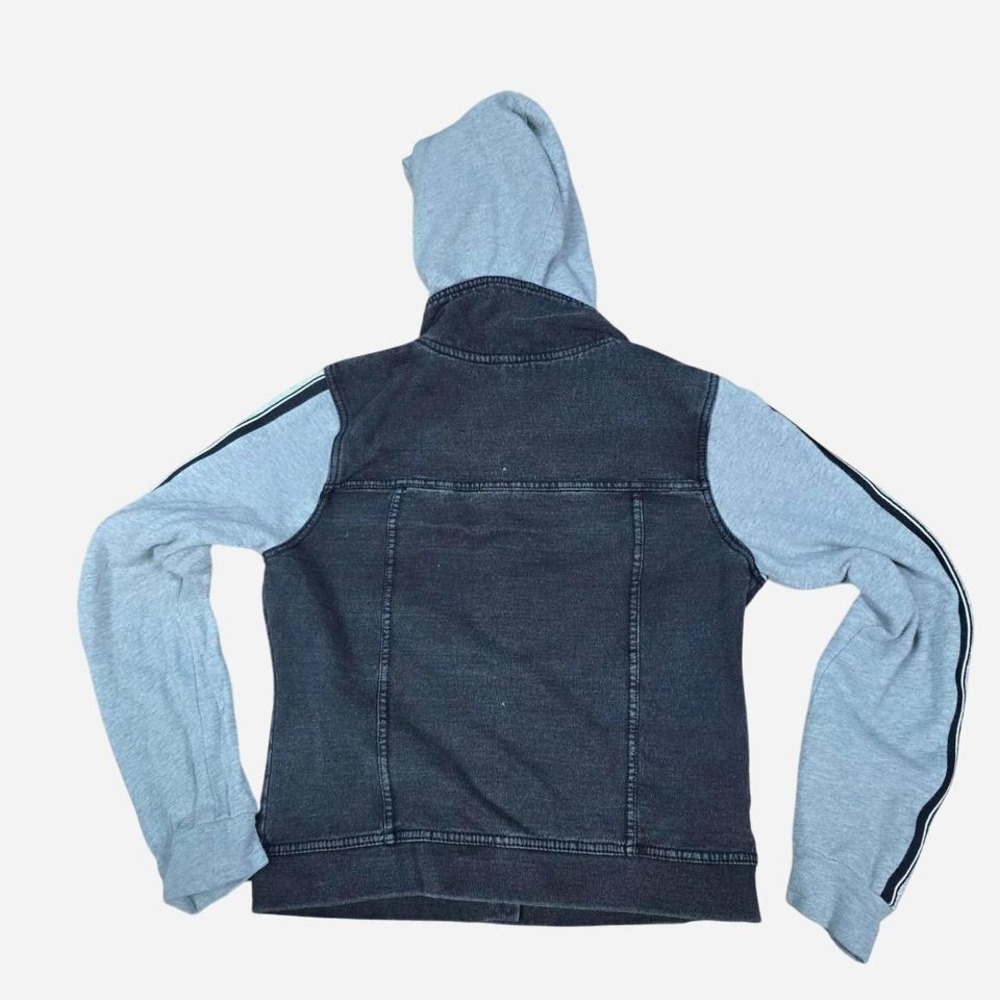 Guess kids Denim Hoodie Jacket Size 12 Black Blue Jean Zip-Up Casual Layering - Picture 4 of 4